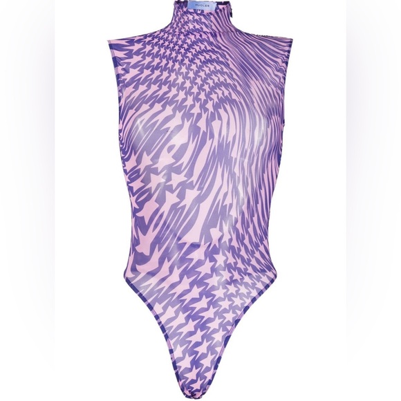 MUGLER Sleeveless High Neck Bodysuit - Picture 4 of 5
